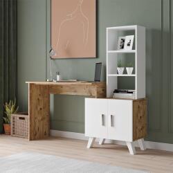 Kairo Desk With Shelf Unit White Oak Shelf Color Homepaketo